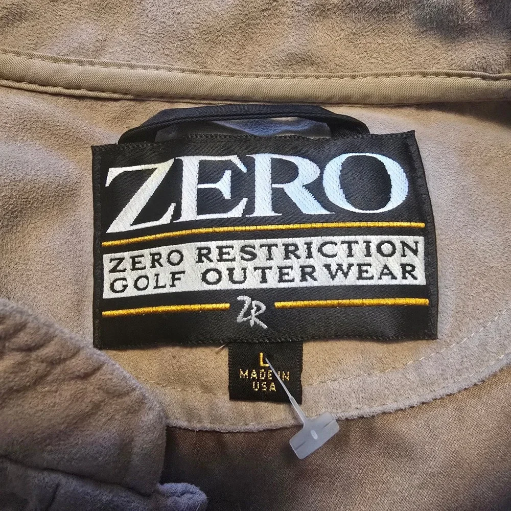 Zero Restriction Mens Golf Vest Tan Faux Suede SBC Senior Classic L Made in USA